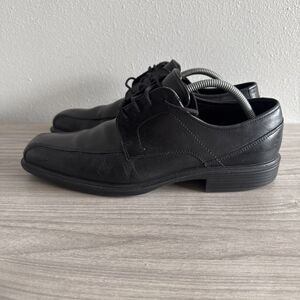 Ecco Austin Men Dress Shoes Black Size 43 US 9 Leather Oxford Square Toe Lace Up